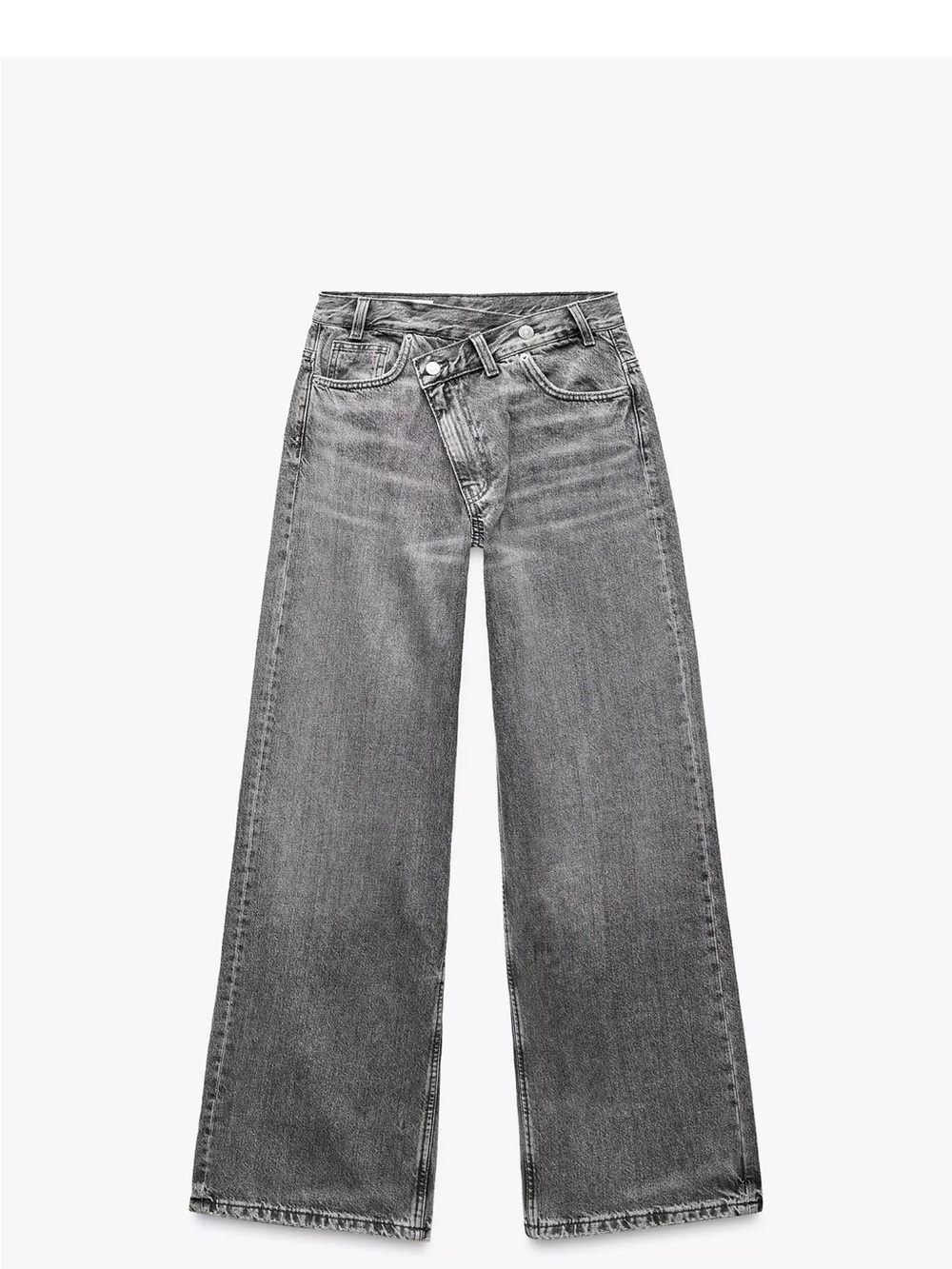 Zara TRF High rise wide leg crossover waistband jeans